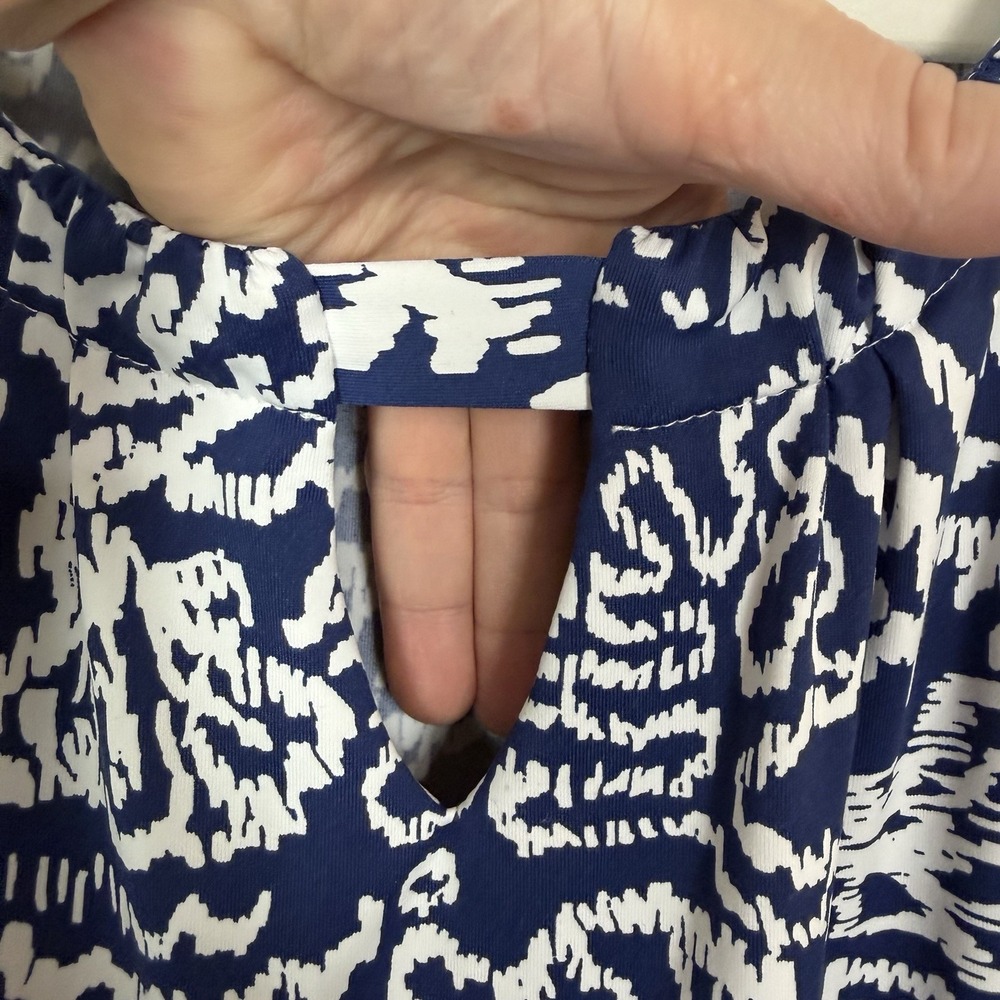 Banana Boat Blue Tropical Floral Beach Dress UPF 50 Swim Travel Island Coastal M - Picture 3 of 13